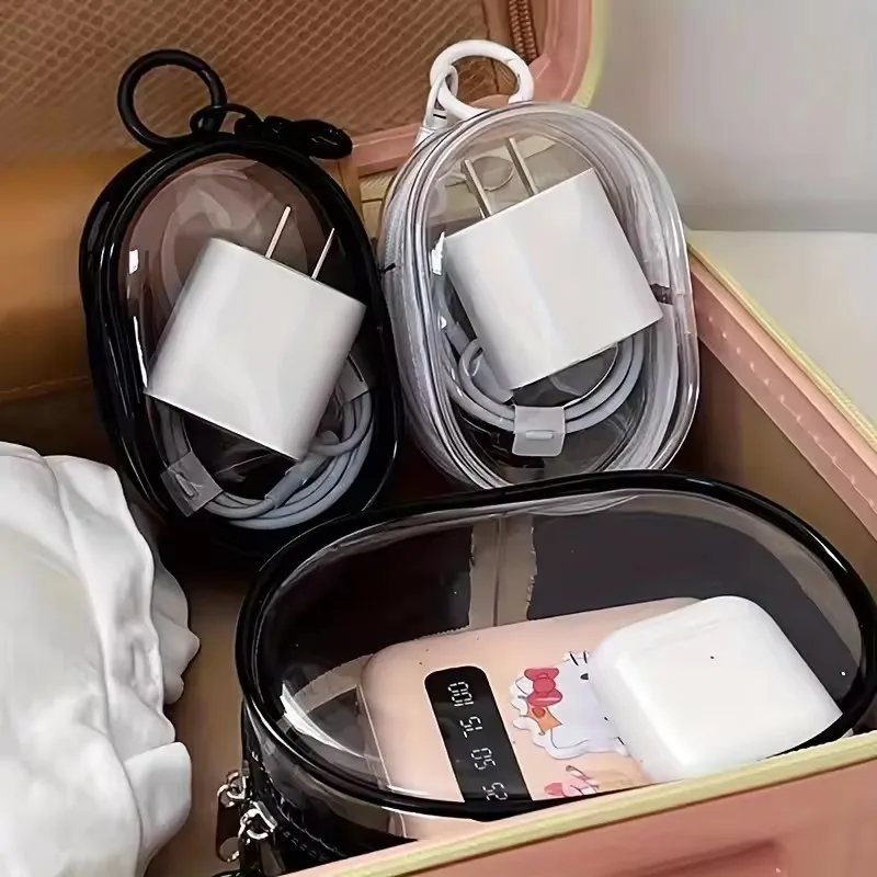 Cable Organizer Travel - Portable Mini Clear Zipper Storage Bag