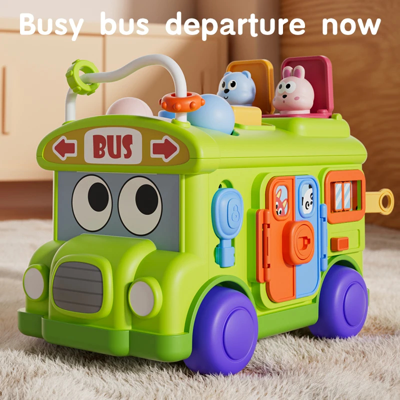 Travel Accessories For Baby - Montessori Educational Baby Busy Bus Toy