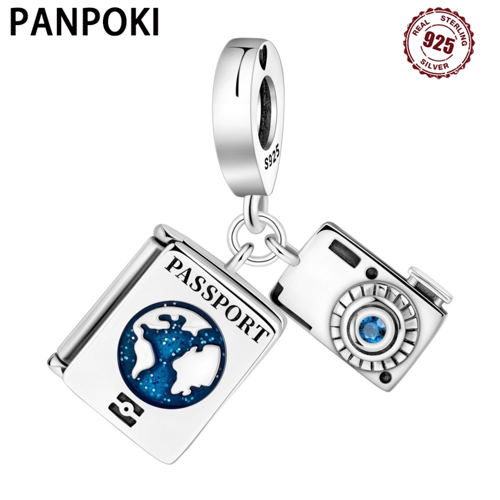 Travel Accessories Gifts For Women - 925 Sterling Silver Passport Camera Travel