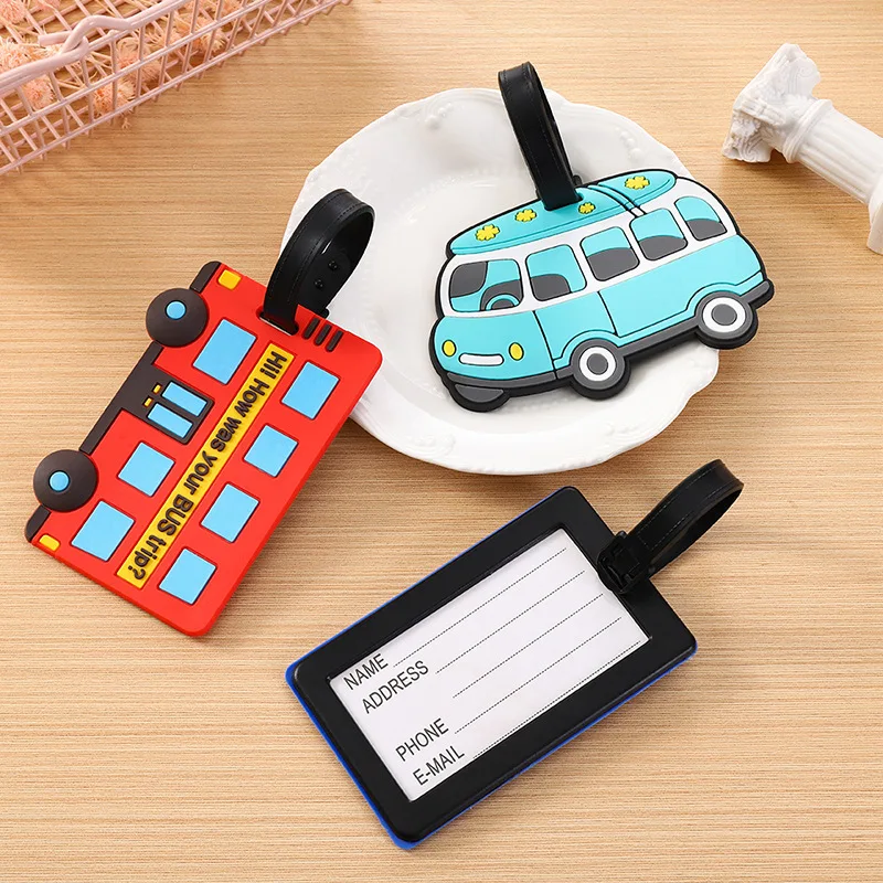 Travel Accessories Logo - Cute Cartoon Cars PVC Silicone Luggage