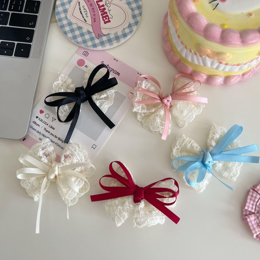 2pcs/set Cute Lace Bow Hair Cl - огляд і ціна Travel Accessories For 6 Year Old