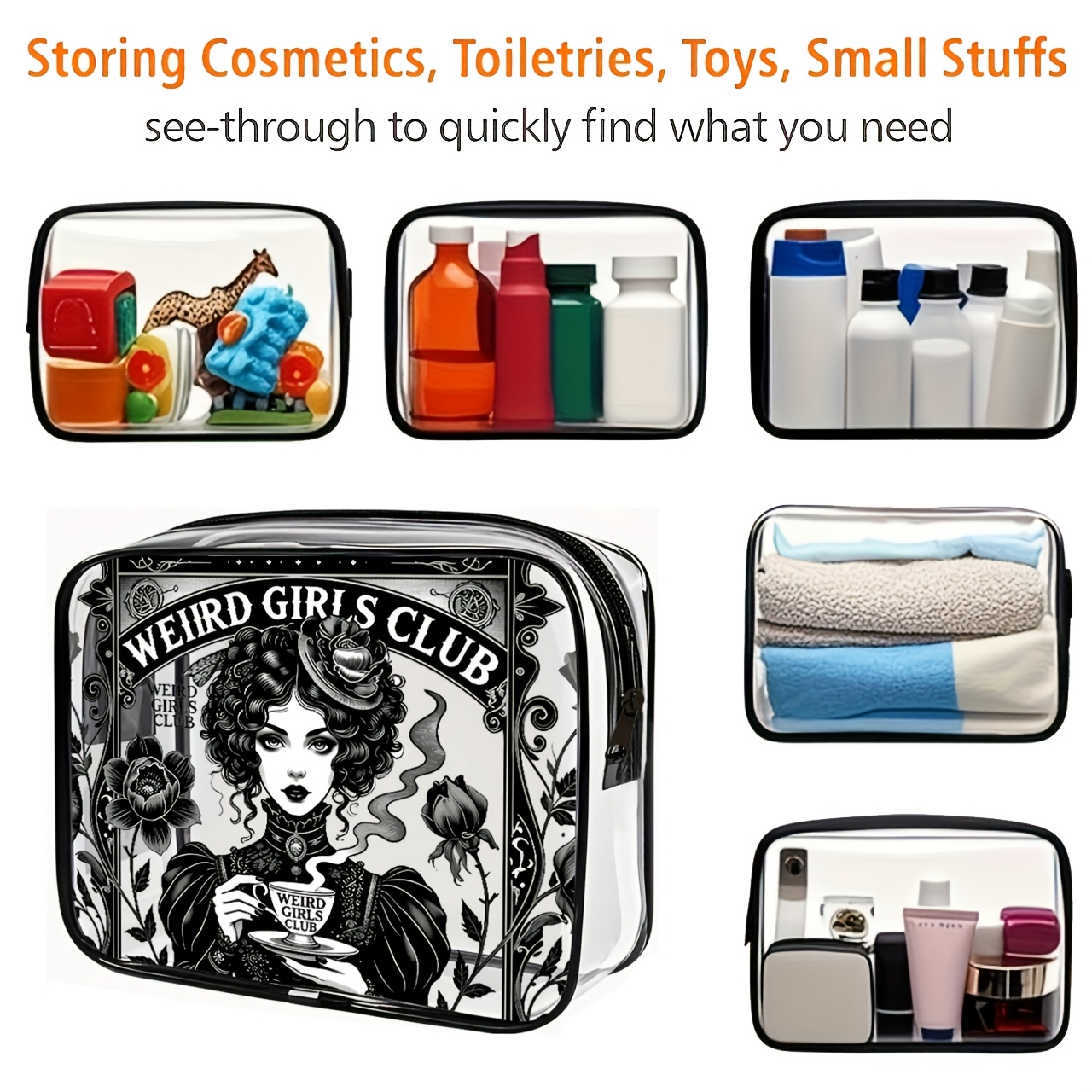 1PC Clear Makeup Bag Travel To - огляд і ціна Toiletry Bag Tsa