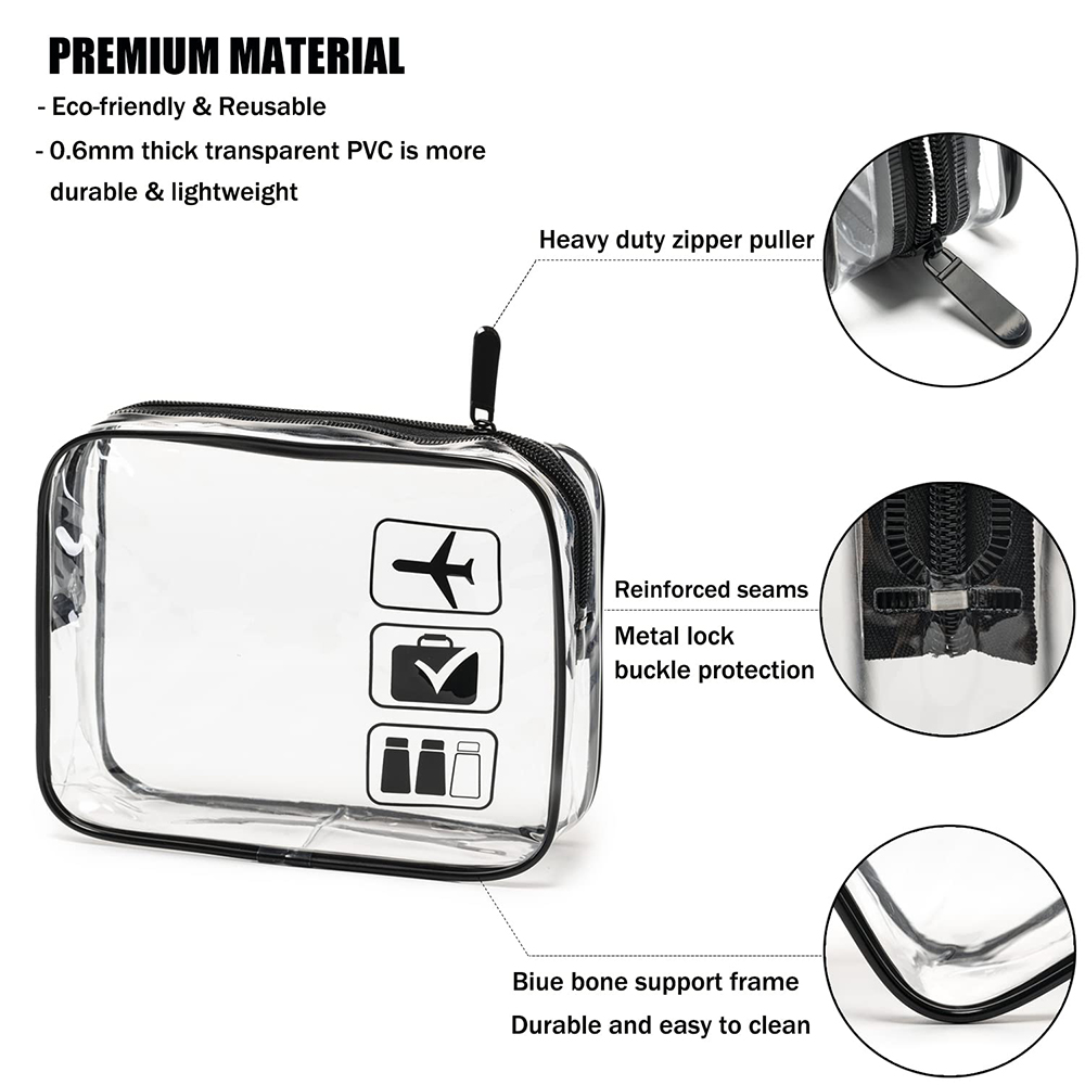 Cosmetic Pouch 3 Pcs Clear Toi - огляд і ціна Toiletry Bag Tsa