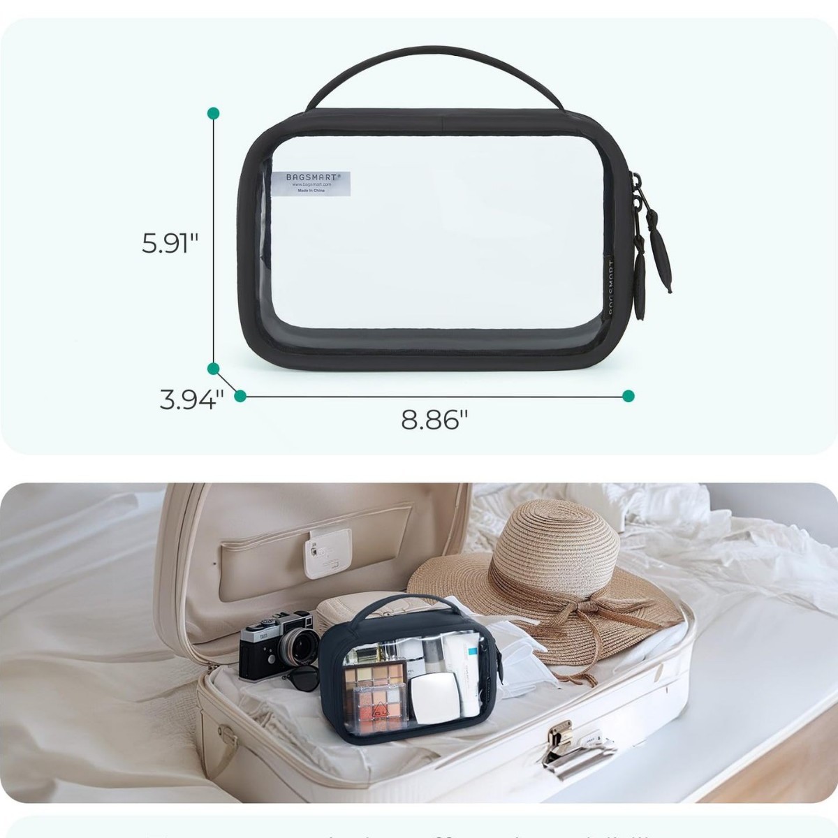 TSA-Approved  PVC Clear Makeup - огляд і ціна Toiletry Bag Tsa