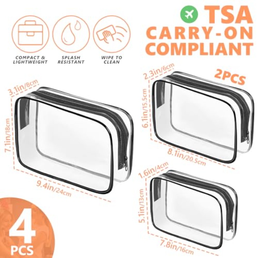 Clear Makeup Bag, Portable Tra - огляд і ціна Toiletry Bag Tsa