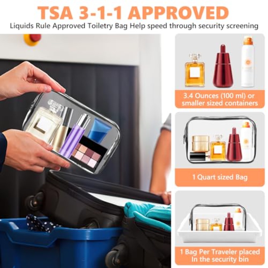 Clear Makeup Bag, Portable Tra - огляд і ціна Toiletry Bag Tsa